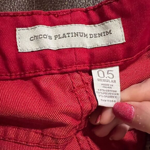 Chico’s bundle of size 0.5 platinum denim violet and ruby pants - Picture 4 of 7